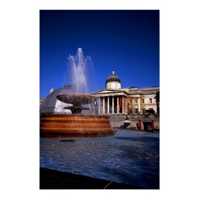 Pôster Uma fonte da Praça de Tralgar, Londres (Frente)