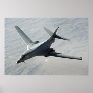 Poster Uma Força Aérea dos EUA B-1B Lancer numa patrulha 