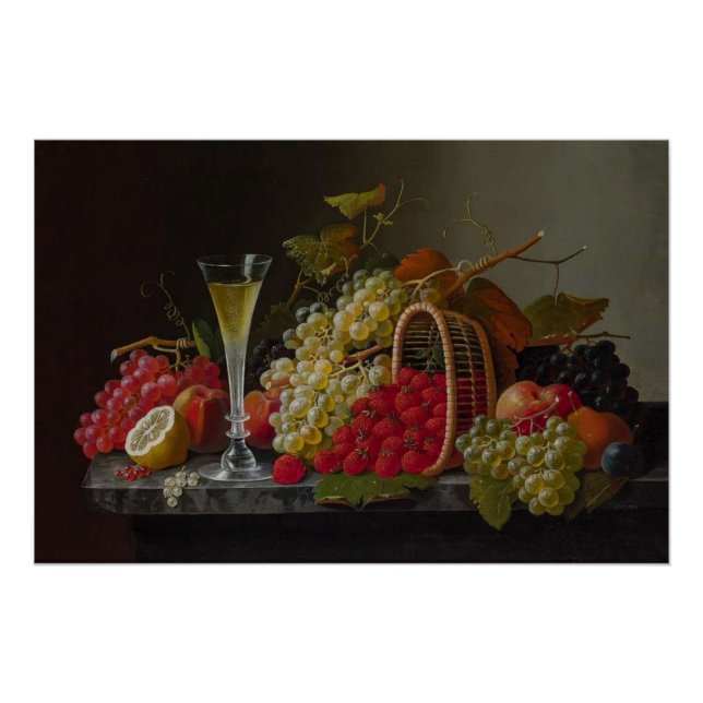 Pôster Uma Fruta Ainda Com Champanhe (Frente)