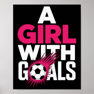 Poster Uma Garota Com Metas Motivou Jogadoras de Futebol