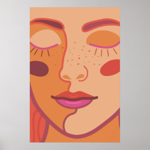 Poster uma garota com os olhos fechados