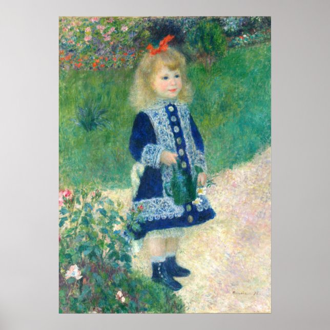 Poster Uma garota com uma lata de água Auguste Renoir Bel (Frente)