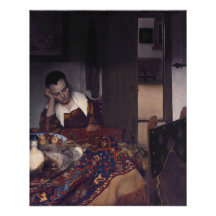 Uma garota dormindo por Johannes Vermeer