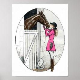 Poster Uma Garota e Seu Cavalo Casaco Rosa