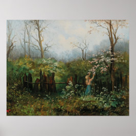 Poster Uma garota no jardim - Olga Wisinger-Florian