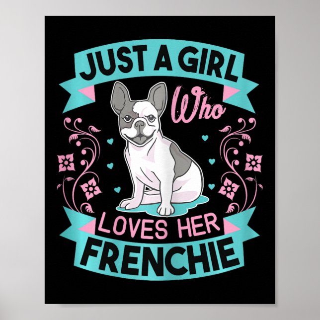 Poster Uma Garota Que Ama Seu Cachorro Francês (Frente)