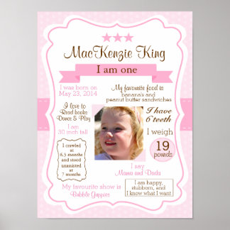 Poster Uma garota rosa, um ano, assina sua garota de aniv