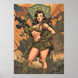 Poster Uma Heroína Pin-Up num Mundo Apocalíptico Postado