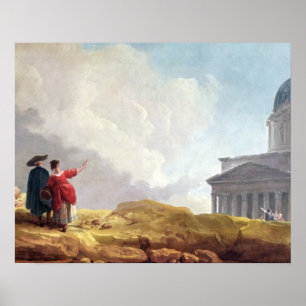 Pôster Uma igreja indicada a um viajante em um extensivo