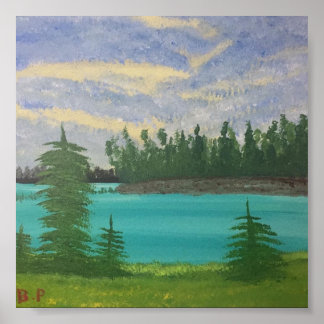 Poster Uma ilha em um lago de ilha