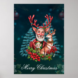 Poster Uma ilustração brilhante de Natal.
