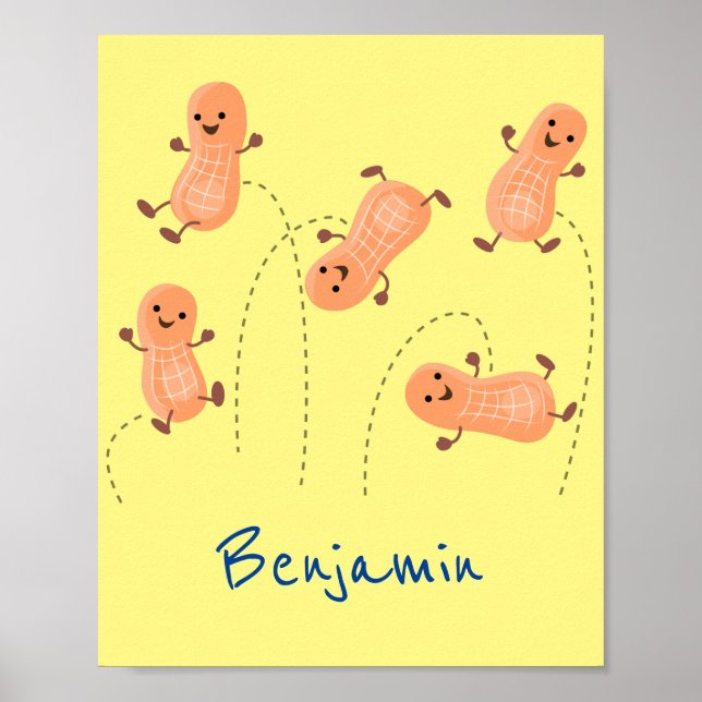 Poster Uma ilustração de desenho animado de amendoins de  (Frente)