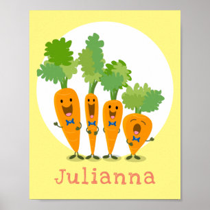 Poster Uma ilustração de desenho animado do quarteto de
