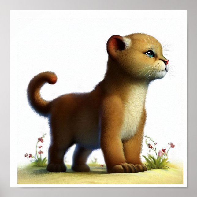 Poster Uma imagem em aquarela 3D de um jovem charuto (Frente)