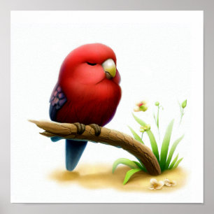 Poster Uma imagem em aquarela 3D de uma jovem Rosella esc