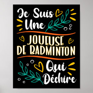 Poster Uma Jogadora De Badminton Que Rasga Presente Badmi