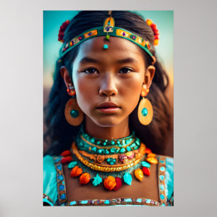 Poster Uma linda garota das tribos indígenas