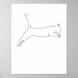 Poster Uma Linha Desenho Katze SpringSolteiro Art