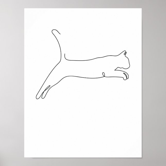 Poster Uma Linha Desenho Katze SpringSolteiro Art (Frente)