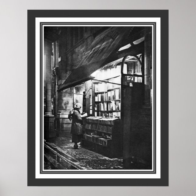 Poster Uma livraria em Londres cerca de 1926 (Frente)