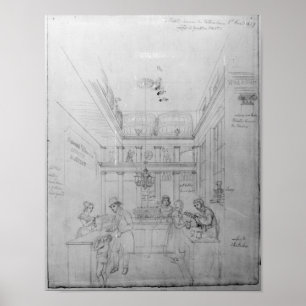 Poster Uma loja do licor de Londres, 1839