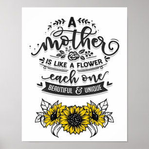 Poster Uma mãe é como uma flor, um presente de Dia de a