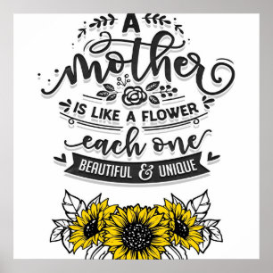 Poster Uma mãe é como uma flor, um presente de Dia de as