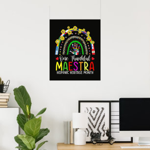 Poster Uma Maestra Grata Professora Mês da Herança Hispân