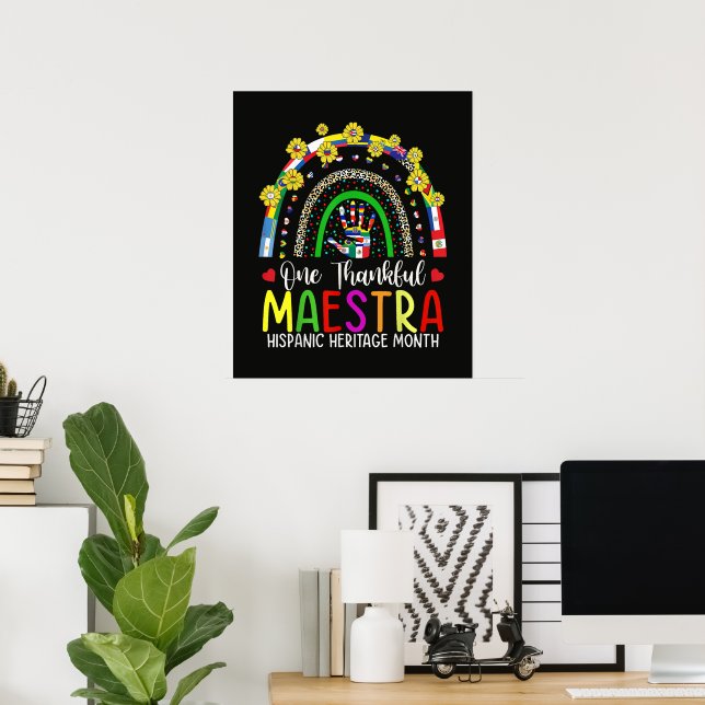 Poster Uma Maestra Grata Professora Mês da Herança Hispân (Escritório em casa)