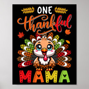 Poster Uma Mamãe Grata Dia de Ação de Graças Família Equi