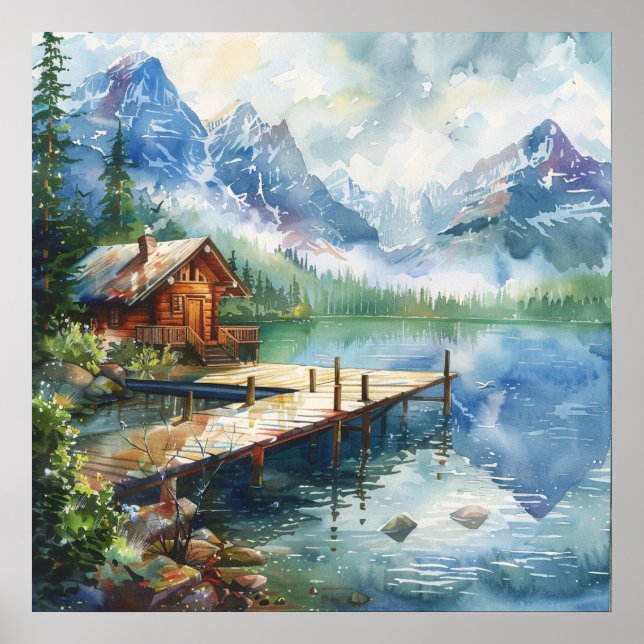 Poster Uma Mangueira de Pesca no Lago (Frente)