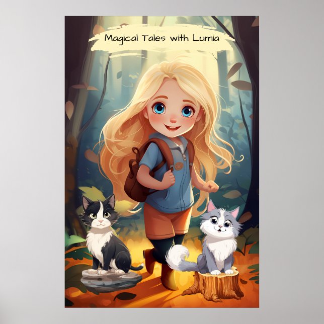 Poster Uma Menina e Seus Dois Gatos (Frente)