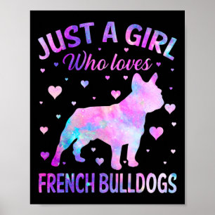 Poster Uma Menina Que Ama Cachorros Franceses Diversão De