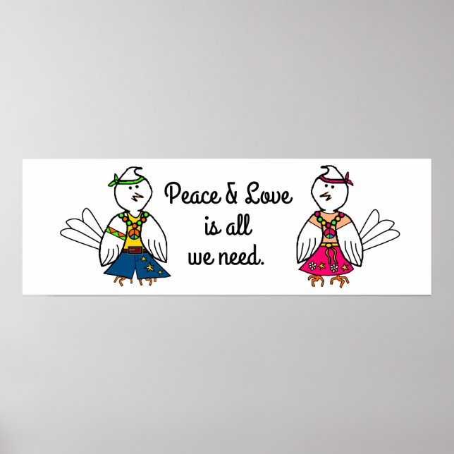 Poster Uma mensagem de "Paz e Amor" (Frente)