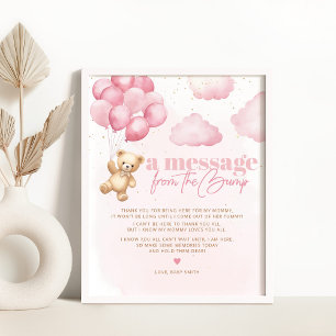 Poster Uma mensagem do ursinho rosa bump