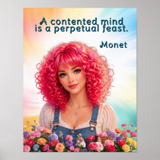 Poster Uma mente satisfeita é um banquete perpétuo Citaçã