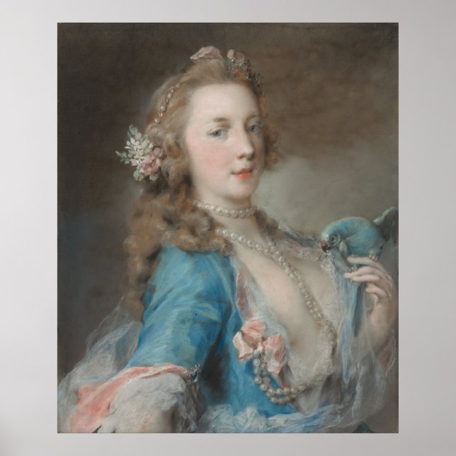 Poster Uma moça jovem com papagaio (Frente)