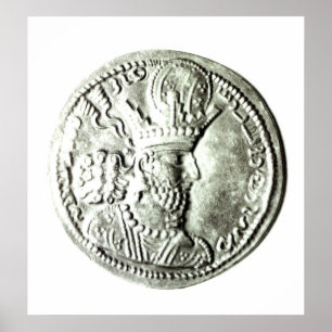 Pôster Uma moeda que descreve o perfil de Shapur II,