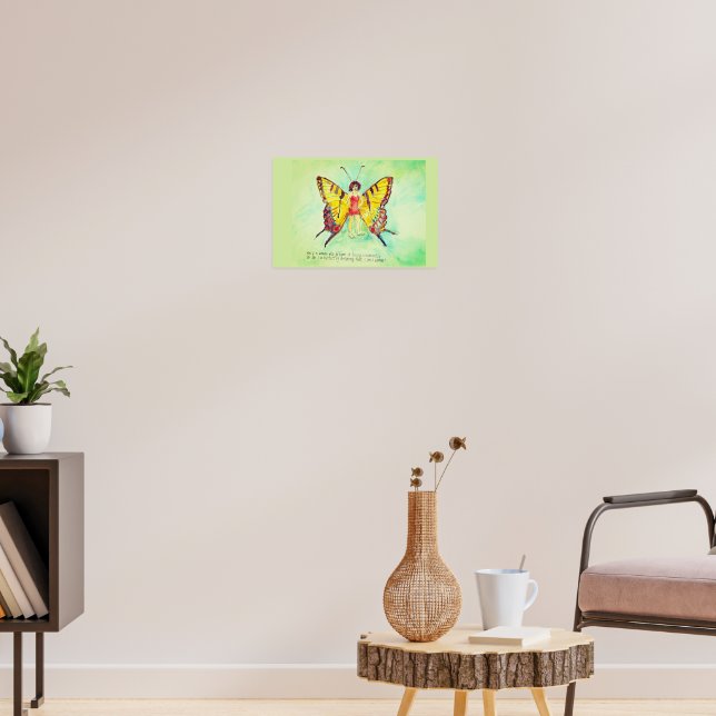 Poster Uma mulher com asas de borboleta (Sala de Estar 3)