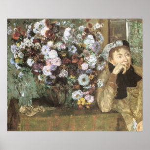 Pôster Uma Mulher Com Crisântemos por Edgar Degas
