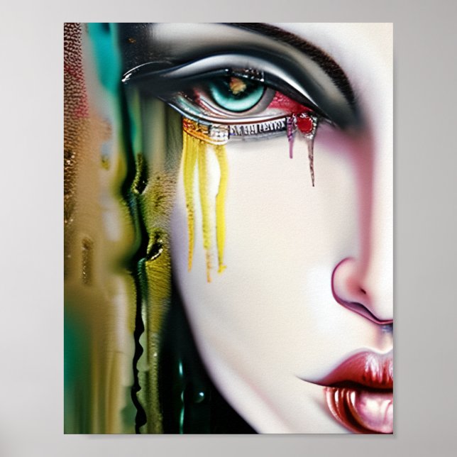 Poster Uma mulher levemente assustadora, mas bonita com l (Frente)