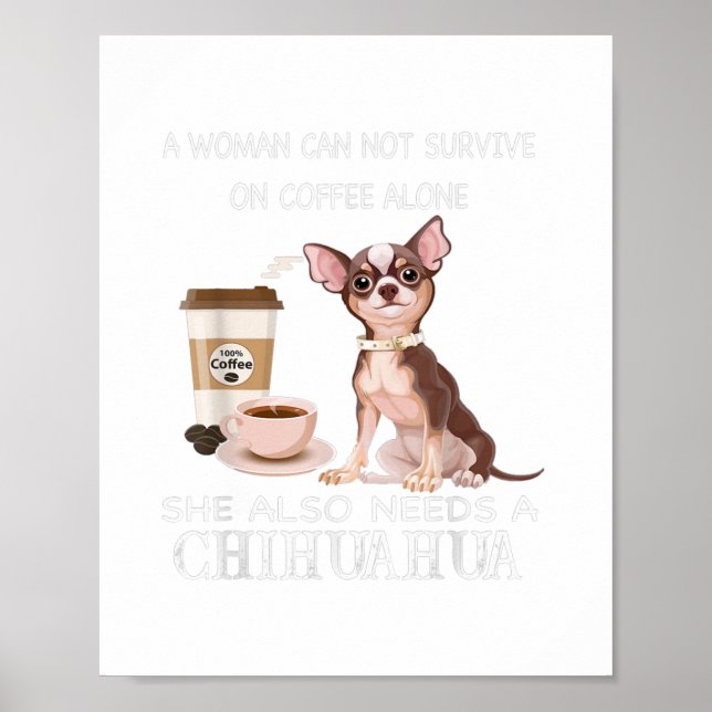 Poster uma mulher não pode sobreviver só com café ela tam (Frente)