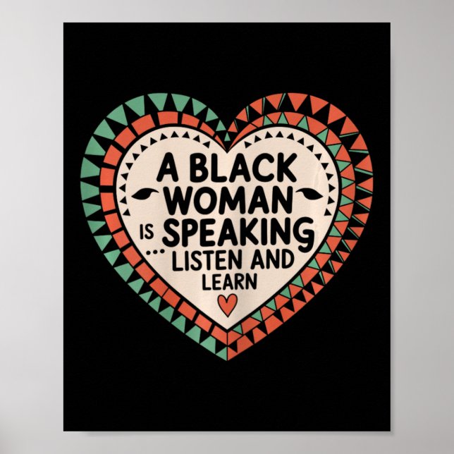 Poster Uma Mulher Negra Está Falando Ouça E Aprenda Junet (Frente)