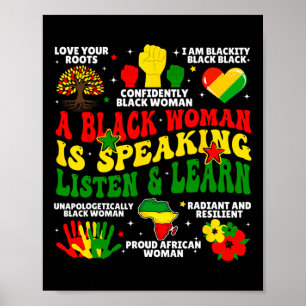 Poster Uma Mulher Negra Está Falando Ouça E Aprenda Para