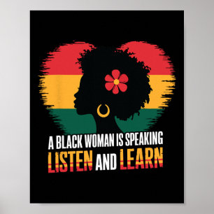 Poster Uma Mulher Negra Está Falando Ouça E Aprenda Pela