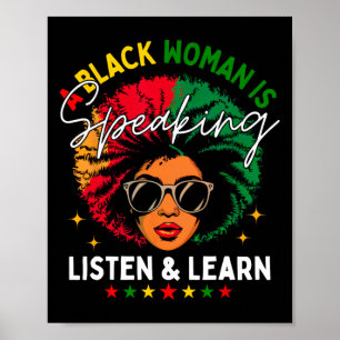 Poster Uma Mulher Negra Está Falando Ouça E Aprenda Pela