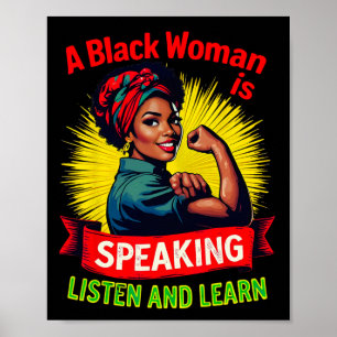 Poster Uma Mulher Negra Está Falando Ouça História Negra