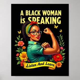 Poster Uma Mulher Negra Está Falando Ouça História Negra 