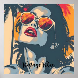 Poster Uma mulher no estilo retrô