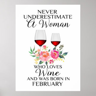 Poster Uma Mulher Que Adora Nascer De Vinho Em Fevereiro